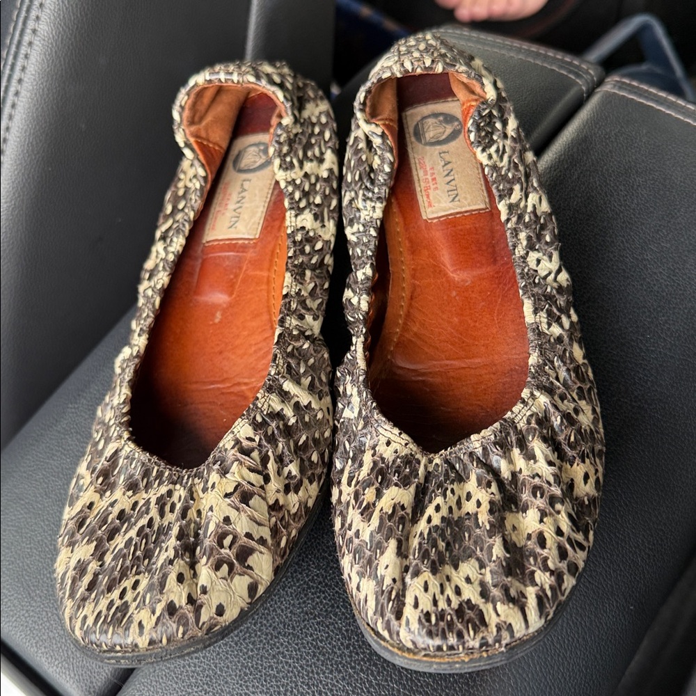 Lanvin snake ballerina flats sz 38 RESOLED